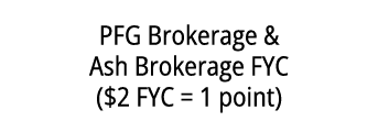 PFG Brokerage & Ash Brokerage FYC ($2 FYC = 1 point)