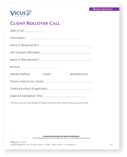 A white paper with black writing that says “Client Rollover Call" at the top. Description generated by AI