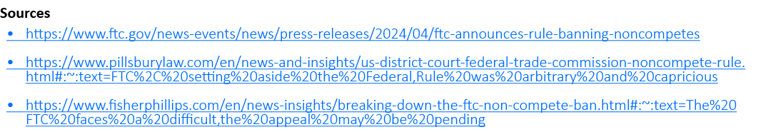 Sources • https://www.ftc.gov/news events/news/press releases/2024/04/ftc announces rule banning noncompetes • https:...