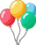 A colorful balloon with three other balloons attached to it. AI generated content